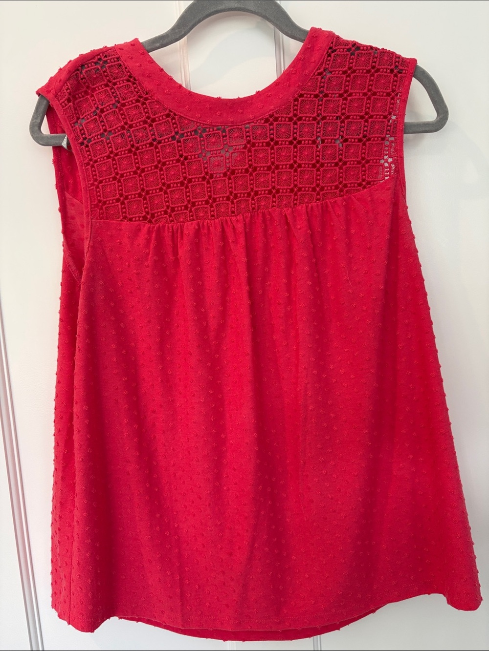 Daniel Rainn Girls' Red Sleeveless Crochet Yoke Dress